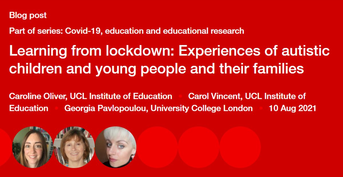 Bera In A Bera Blog Carolinejoliver Carol Vincent Ioesociology Amp Jopavlopoulou Share New Research Into The Experiences Of Autistic Young People Amp Their Families Of Schooling During The Pandemic