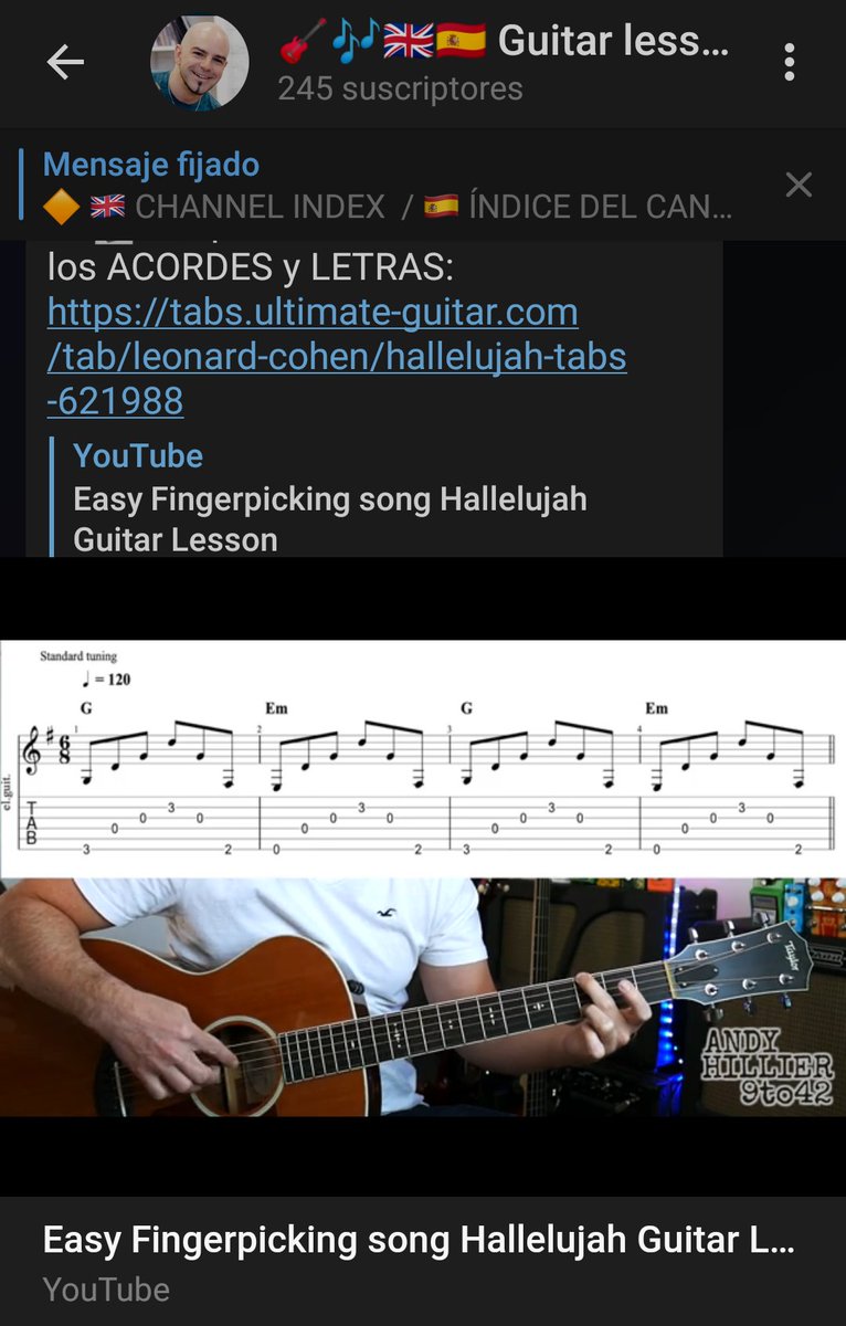 SantiagoCoach's tweet photo. Nueva sección de canciones de FINGERPICKING en nuestro canal de Telegram, con Everybody Hurts, Hallelujah, etc. 😎🎸🔥🎶✨✨✨
https://t.co/AZFQ2j5BOV
#GuitarLessons #ClasesdeGuitarra #FreeGuitarLessons #ClasesdeGuitarraOnline #OnlineGuitarLessons #Fingerpicking https://t.co/NKdPRNBSF3
