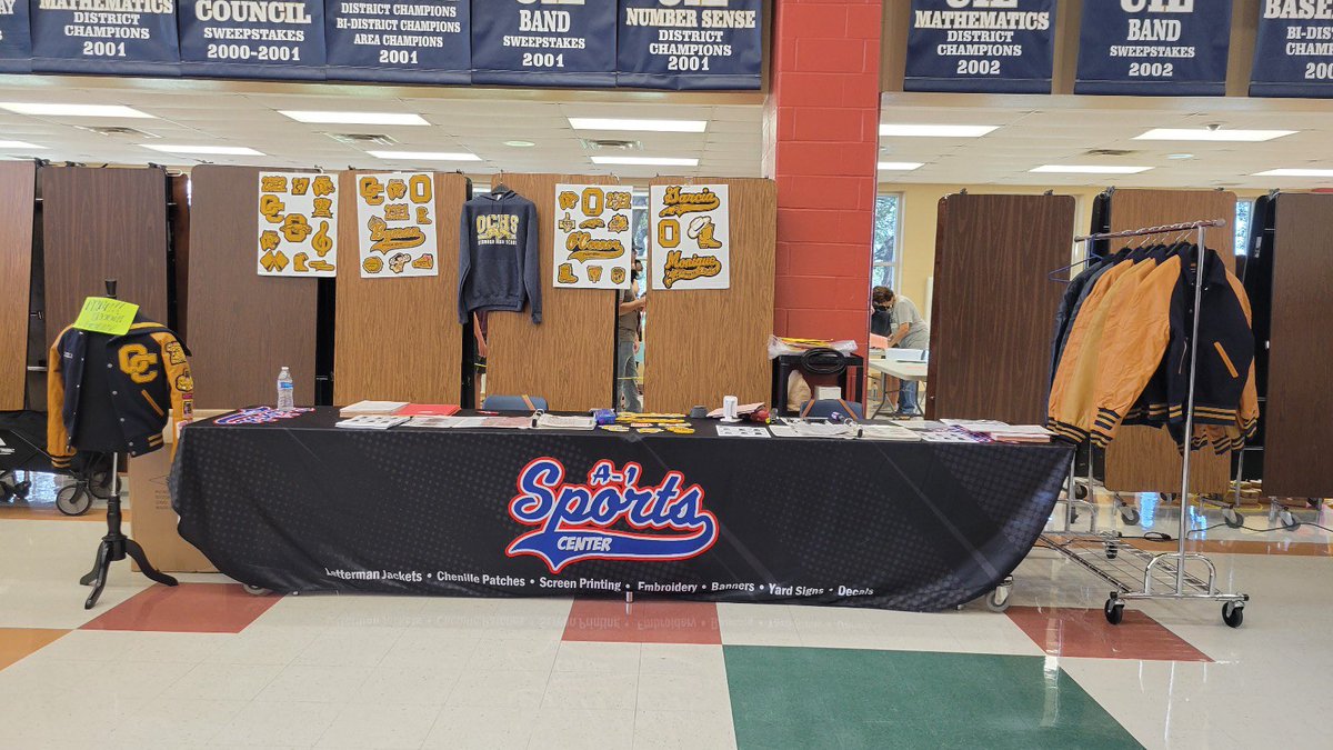 We’re here at @nisdoconnor for prep day! Come by and view our patch catalog and try on a jacket. Now is the best time to order. Plus you will receive a free hoodie with your letterman jacket purchase! #oconnorprepdays #oconnor #uknow #oconnorseniors