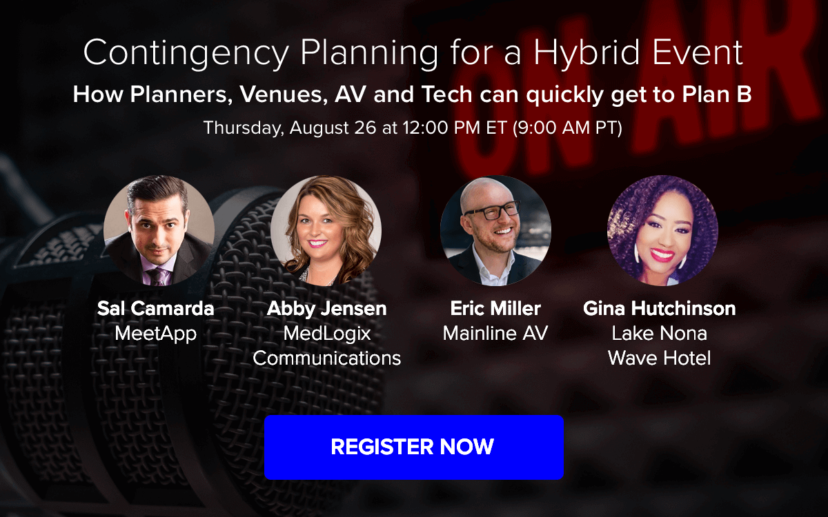 VentlaEvents's tweet photo. Join us for a panel to discuss how Venues, AV, &amp; Tech create a solid contingency plan across your events to easily get to a Plan B scenario. Don't miss out on this great conversation!

Register: https://t.co/iZDsmJBTKA https://t.co/Ith1q75AyK