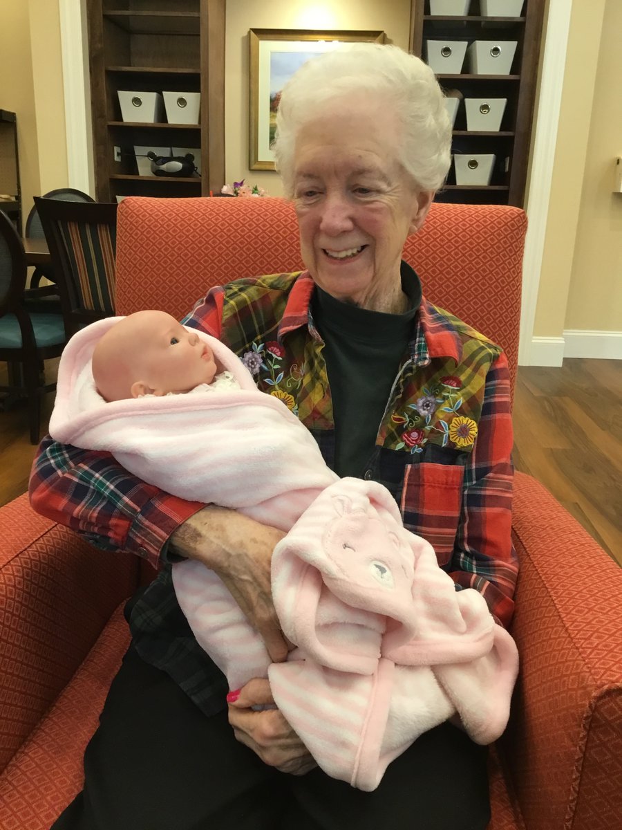 springhills's tweet photo. One of the most innovative ways Spring Hills reach residents who are dealing with dementia is cuddle therapy. There are no drugs or surgeries needed - just baby dolls.
Read our blog to learn more: https://t.co/fAlRKYXF0p
#cuddletherapy #memorycare #springhills #dementiacare https://t.co/Qysrg7pOJp