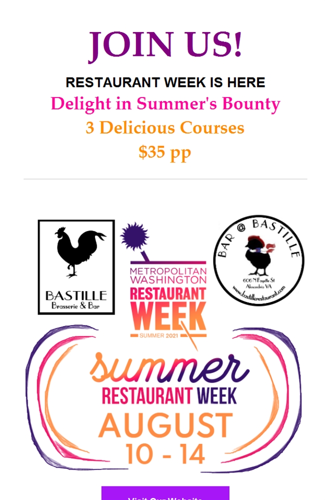 BastilleVa's tweet photo. It ALL Starts Today! Summer Restaurant Week @ Bastille!! #RWDMV #bastilleva #ramwdc #visitALX https://t.co/shJIxytacM https://t.co/FHnoWAzshw