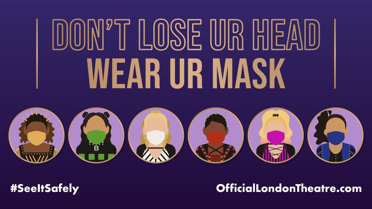 london_theatre's tweet image. Out of respect for fellow audience members and our companies, we strongly recommend that you continue to wear face coverings when coming into our theatres, especially when moving around. 
For more information on our #SeeItSafely guidelines visit: officiallondontheatre.com/see-it-safely/