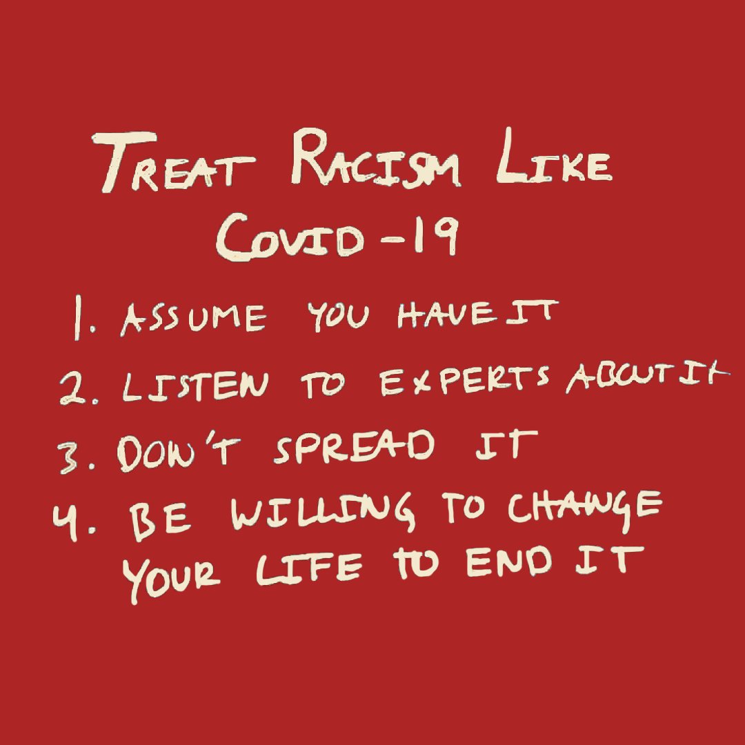 What do you think of this comparison that has been going around between racism and COVID-19?

#unlearn #unlearnracism #racialinjustice