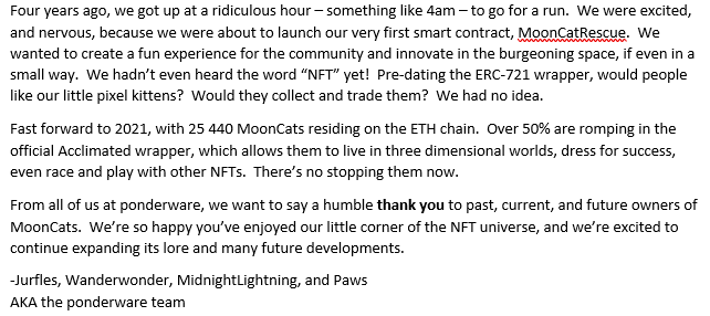 Happy 4th Anniversary #MoonCats! 

We can't fit enough cute heart emojis, cat gifs, or other imagery to express how much we love this community, but we tried with these words <3