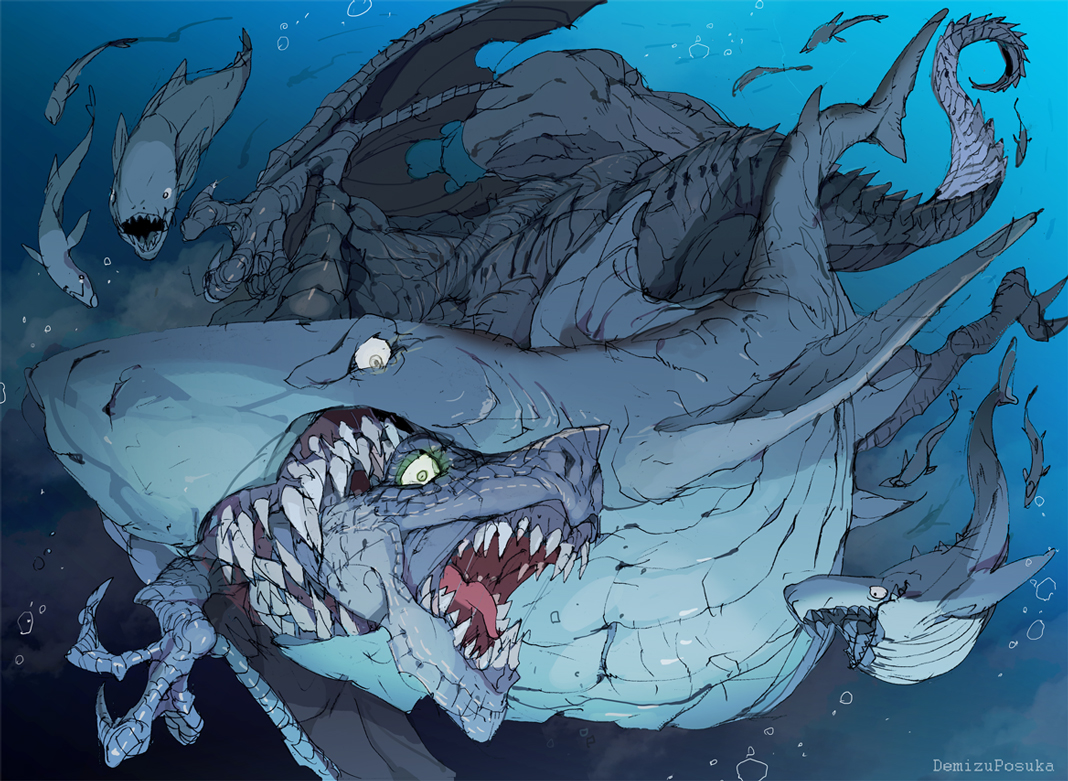 no humans underwater sharp teeth open mouth teeth fish shark  illustration images