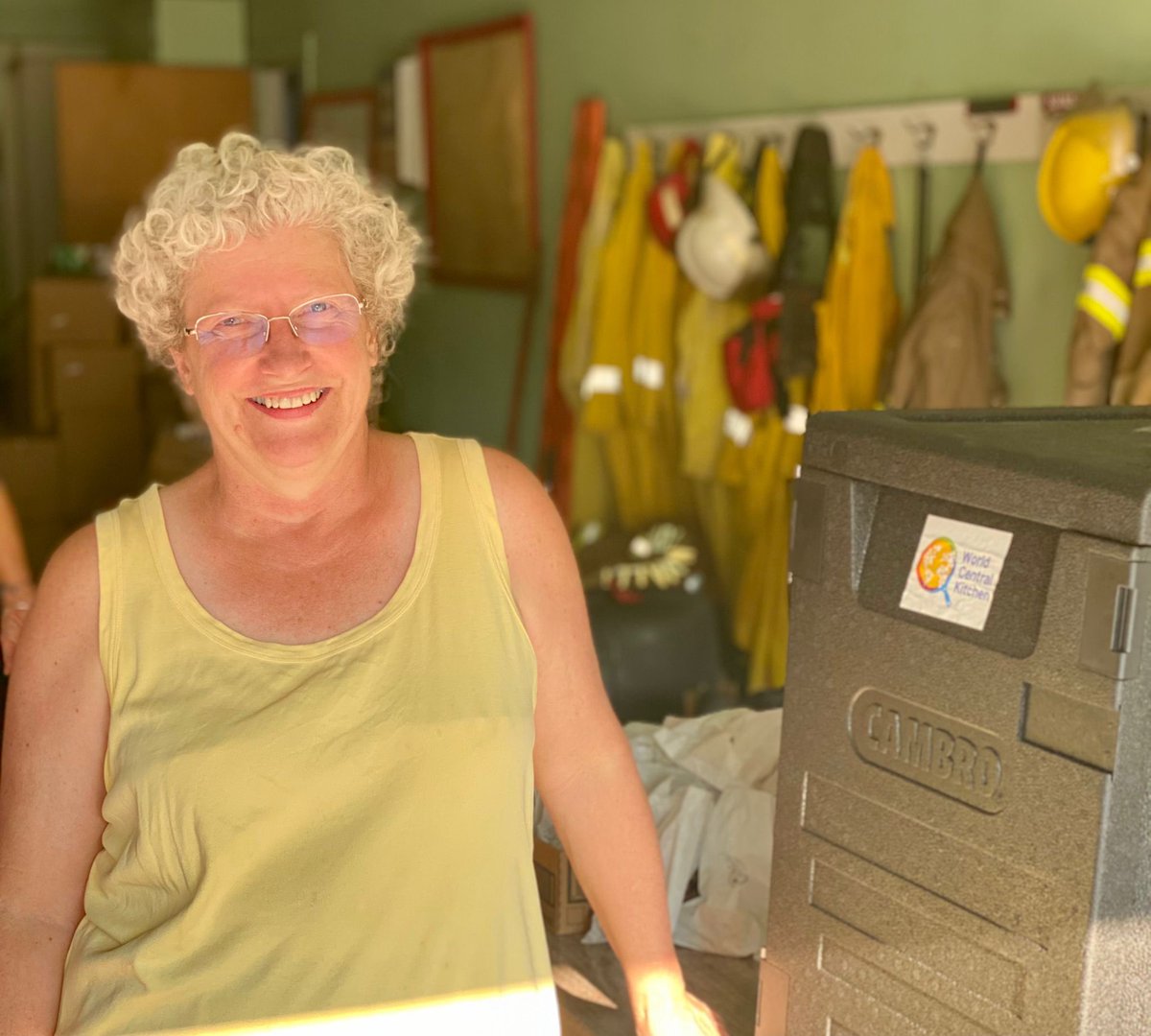 Lorraine is from Taylorsville – a town impacted by the Dixie Fire. Her love for cooking &amp; her community led her to open Hanson’s Homemade Pies, and when the fire hit, she began cooking for neighbors. Now, WCK is supporting her &amp; Taylorsville by bringing lunch &amp; dinner each day.