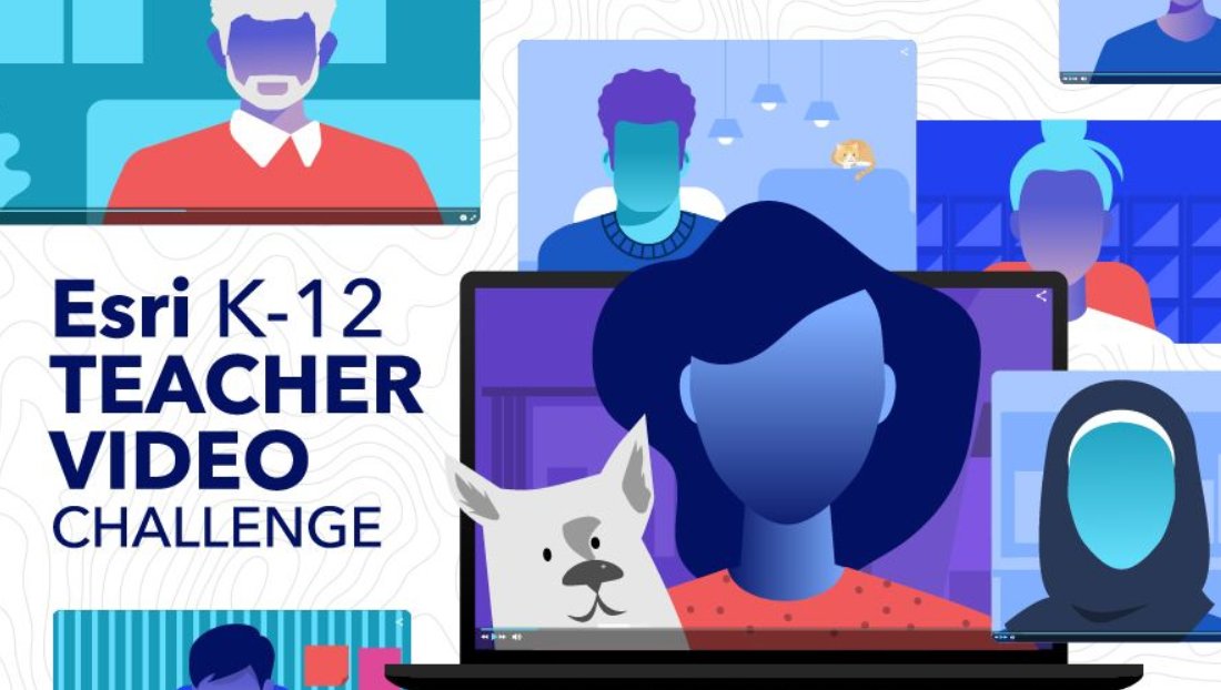 GISEd's tweet photo. The Esri Education team hosts a Teacher Video Challenge every school year. Beginning on August 1, 2021, formal and informal teachers / educators of youth in the U.S. can now submit monthly a 1-minute video entry for the chance to win prizes! 
.
Details ✨https://t.co/ugtrVcysGH https://t.co/ev4lqwecDc