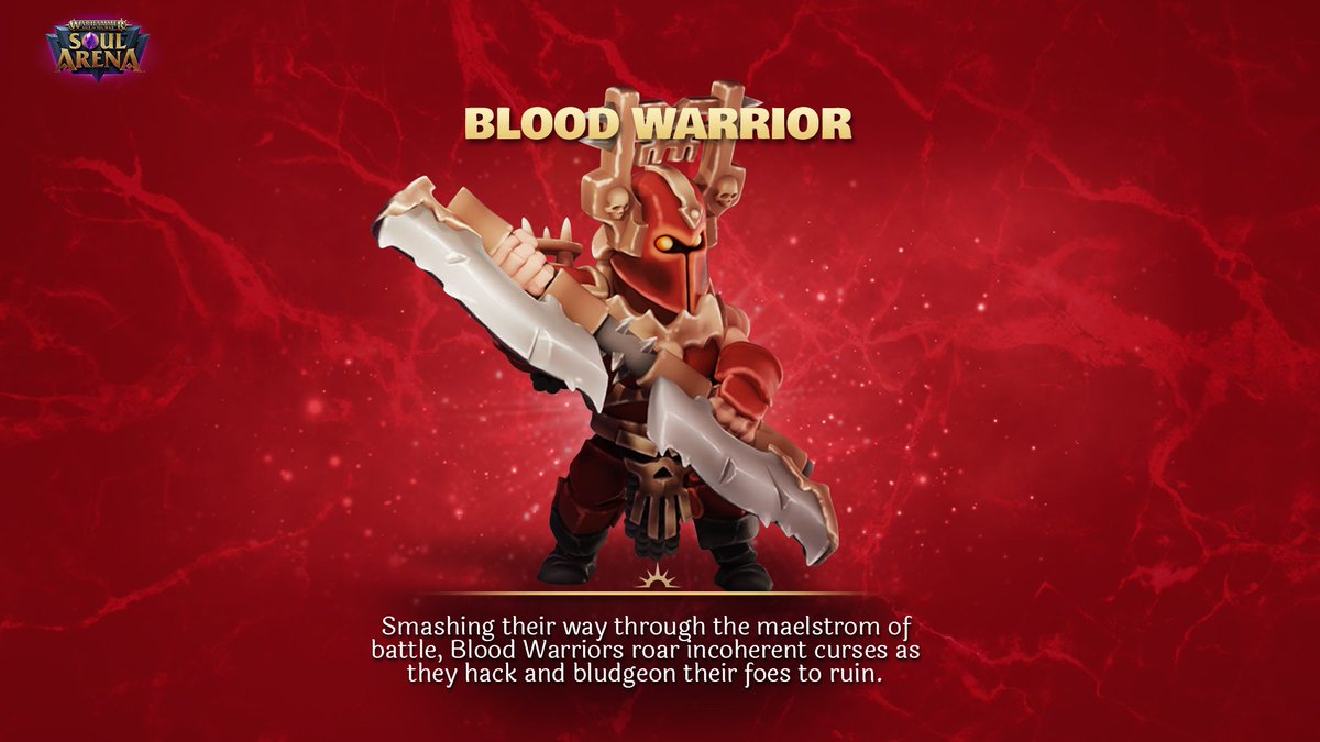 PlaySoulArena's tweet photo. How many of you guesses the Blood Warrior? 😜 #warhammer #ageofsigmar #aos #fantasy #games #strategy #gaming #mobilegames #gamesworkshop #wargaming #warhammercommunity #warhammerfantasy #warhammerageofsigmar #wargamers #fantasy https://t.co/7vJhxj2nvL