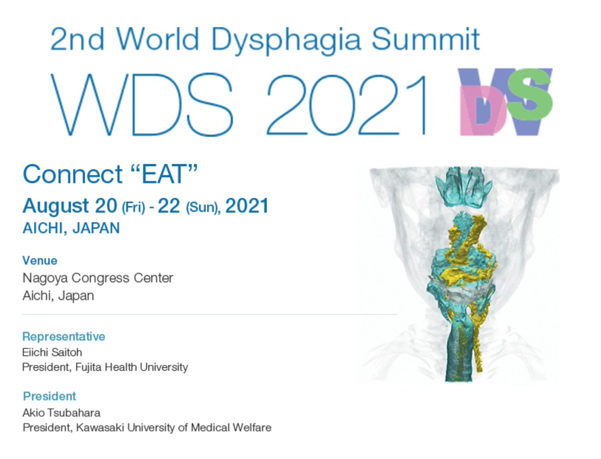 Pere Clavé (@clavepere) on Twitter photo World Dysphagia Summit 2021. Hybrid online meeting from Nagoya, Japan. Starting Next Week. Please register.
congre.co.jp/wds/
congre.co.jp/wds/program/sp…
<a href="/CSdMaresme/">Consorci Sanitari del Maresme</a> <a href="/logopedes/">Col·legi Logopedes</a> @CIBERehd <a href="/impulsemrecerca/">Impulsem la Recerca CSdM</a> <a href="/Official_DRS/">Dysphagia Research</a> <a href="/_ESSD_/">ESSD</a> <a href="/dysphagia/">dysphagia</a> <a href="/UKSRG2/">UKSRG</a> <a href="/esnm_eu/">ESNM.eu</a> <a href="/ESLAEurope/">ESLA Europe</a> World Dysphagia Summit 2021. Hybrid online meeting from Nagoya, Japan. Starting Next Week. Please register.
congre.co.jp/wds/
congre.co.jp/wds/program/sp…
<a href="/CSdMaresme/">Consorci Sanitari del Maresme</a> <a href="/logopedes/">Col·legi Logopedes</a> @CIBERehd <a href="/impulsemrecerca/">Impulsem la Recerca CSdM</a> <a href="/Official_DRS/">Dysphagia Research</a> <a href="/_ESSD_/">ESSD</a> <a href="/dysphagia/">dysphagia</a> <a href="/UKSRG2/">UKSRG</a> <a href="/esnm_eu/">ESNM.eu</a> <a href="/ESLAEurope/">ESLA Europe</a>