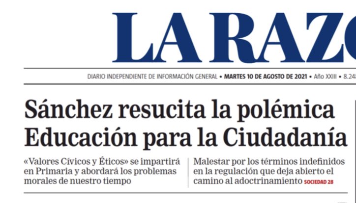 Como rechazan un pacto educativo, al llegar al Gobierno aprobaremos una ley que garantice:

-Libertad de elección
-Calidad con pruebas nacionales
-Inspección contra el adoctrinamiento
-Unidad estatal con MIR educativo
-Castellano vehicular
-Más materias comunes, inglés y STEM

👇🏼