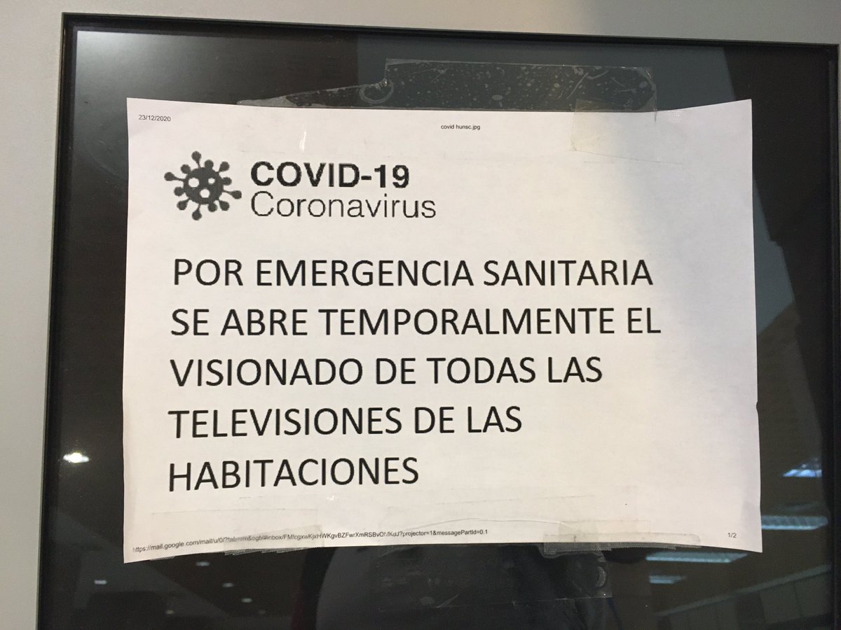 Que los pacientes no tengan que pagar por ver la tv en el Hospital es de lo poco bueno de esta pandemia