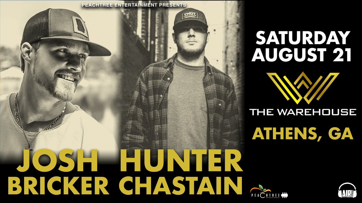 Peachtree Entertainment (@peachtreeent) on Twitter photo ATHENS! Catch <a href="/JBrickerMusic/">Josh Bricker</a> and his FULL BAND with @HChastainMusic when they come to #AthensGA in TWO WEEKS on 8/21 
Tickets are on-sale now! 🎟️ thewarehouseathens.com/events/josh-br… ATHENS! Catch <a href="/JBrickerMusic/">Josh Bricker</a> and his FULL BAND with @HChastainMusic when they come to #AthensGA in TWO WEEKS on 8/21 
Tickets are on-sale now! 🎟️ thewarehouseathens.com/events/josh-br…