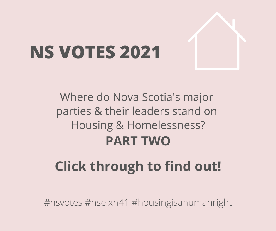 With a week til voting day, be sure to know where #NovaScotia party leaders stand on critical issues. Today's questions focus on rent control and affordable housing. 
Highlights are here; for complete responses go to tinyurl.com/zvkyz5nx #nsvotes #housing #affordablehousing