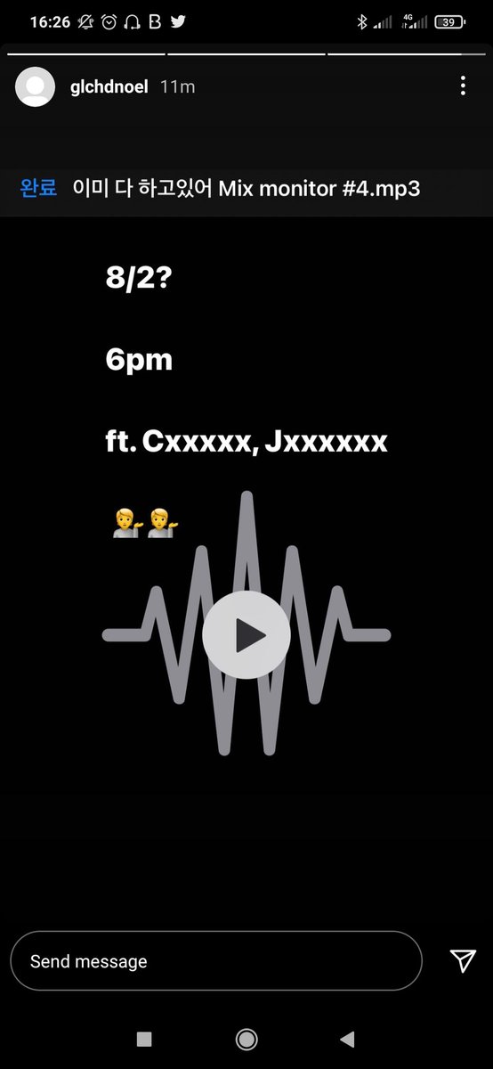 glchdnoel___'s tweet photo. TRACK NO. 02 WILL BE RELEASED!! 
YEAHHH!! 
"이미 다하고있어"

8/2 (1) or 2 (2) or 2 (3) lets try to guess  !! 
ft C &amp; J , who?? choilb x justhis? 
looks like only one single will be released https://t.co/NfJvtlNzkv