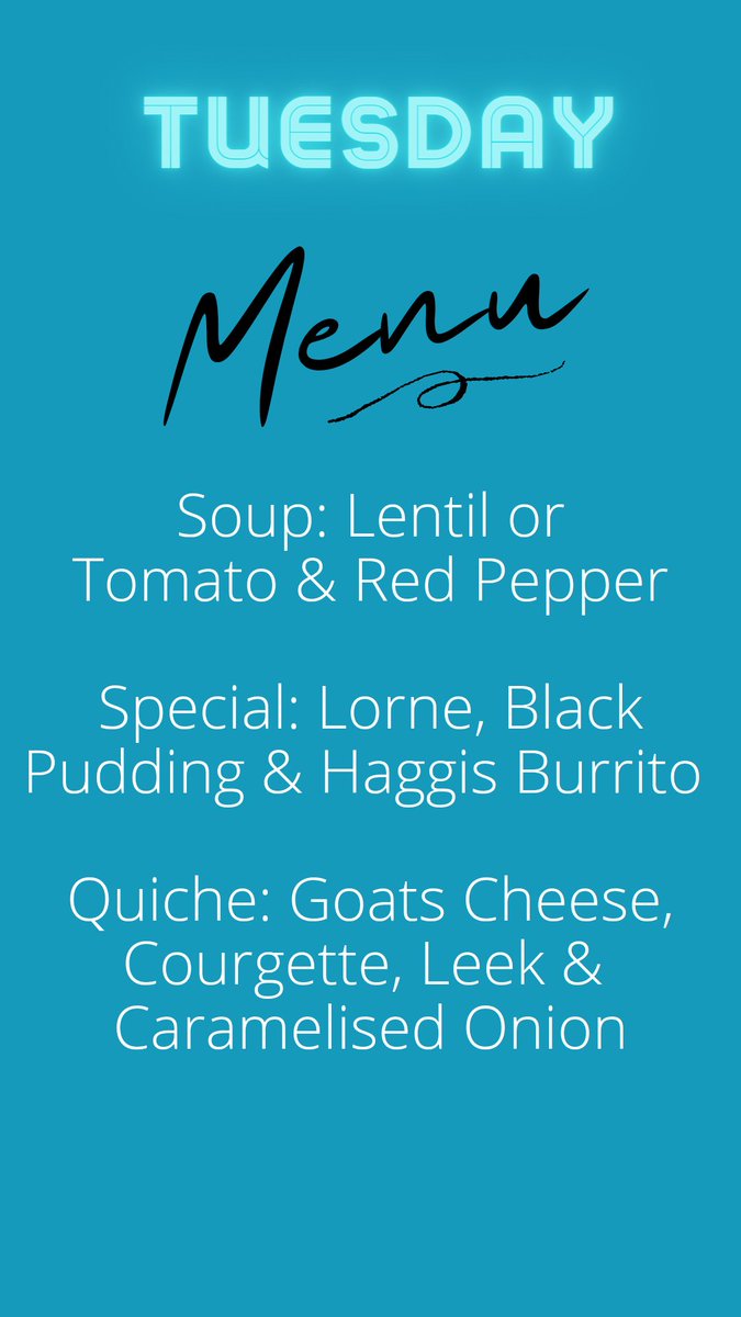 CafeWander's tweet photo. Tuesday menu! #cafe #glasgow #soup #special https://t.co/Ovoh3SFYWb