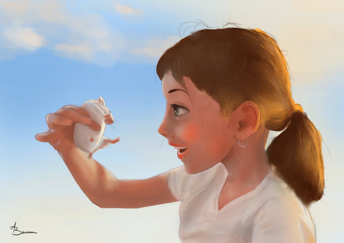 abebrauner's tweet image. Avital and her hamster snow 
#digitalart  #photoshop #wacom