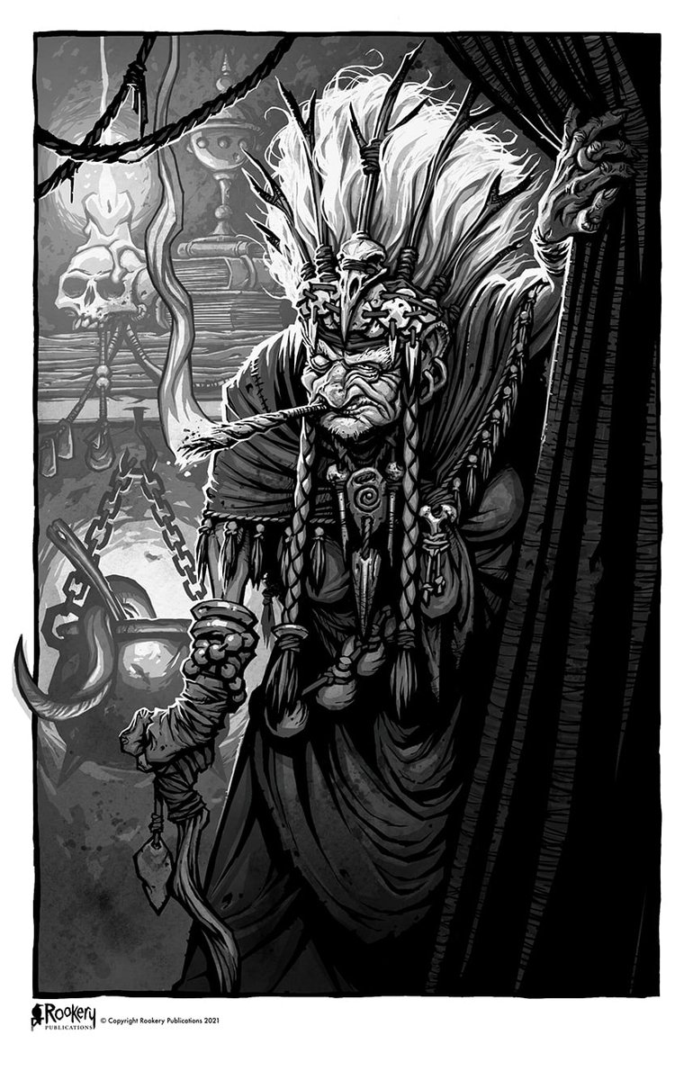 RookeryP's tweet photo. More tasty #TTRPG #Art from #MarkGibbons - meet 'The Hag of Jetsam', who will feature in Season 2 of #TheCoiledCrown. 

Hers was the first portrait Mark painted when developing the art style, so she holds a special place in our hearts. https://t.co/AmOX0e1wZy