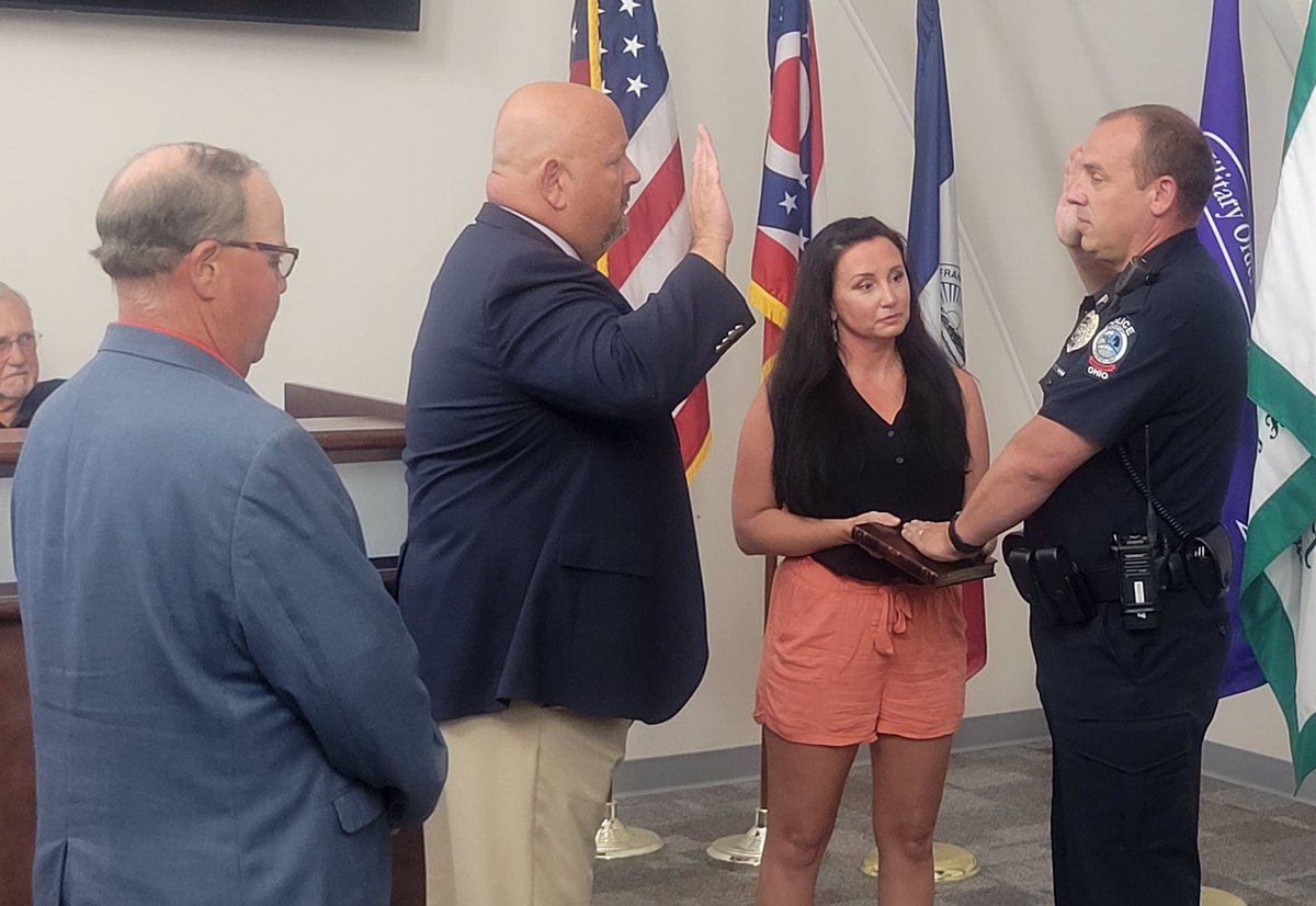 Last night Mayor Lance Westcamp oversaw the swearing in of our three new patrol sergeants.  Congratulations to Sgt. Josh Guiler, Sgt. Sam Yockey, and Sgt. John Westhoven.