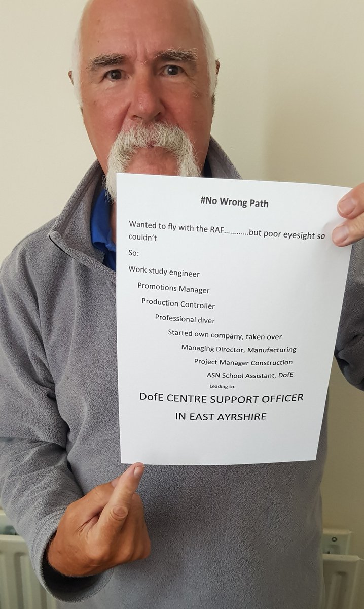 Our Centre Support Officer Tim @DofETimCSO left school to fly with the RAF but ended up completing a number of roles in management, promotion and even professional diving! However his role as an Additional Support Needs Assistant led to his current role with @DofE #NoWrongPath