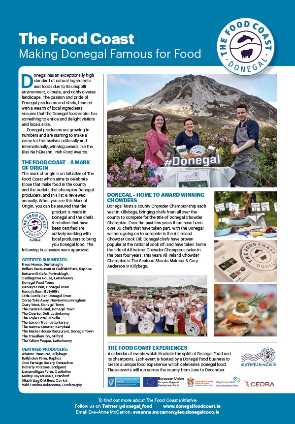 The Food Coast Donegal – aims to support &amp; grow the Donegal food sector “By working collectively, to make Donegal famous for food &amp; recognised as a region for fostering and growing new start-up &amp; existing food businesses”

Check out #Takeoff for more info
#flyDonegal #Donegalfood