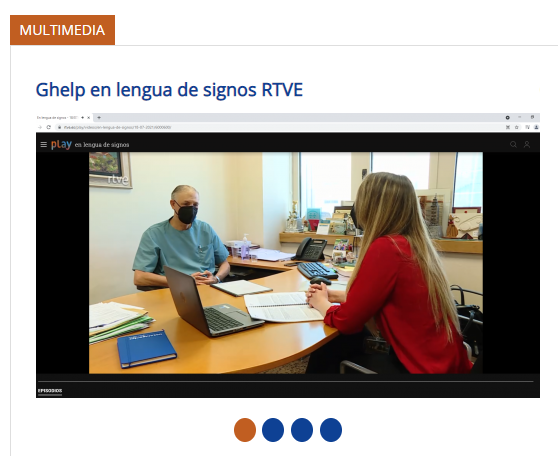 Ghelp6's tweet photo. 👉🇪🇸 Ghelp destacado en la portada del la web de @Sudoe5 
Presentamos el proyecto en Lengua de Signos de @rtve 
https://t.co/5iv4QspdR7 https://t.co/JLxrpQBH89