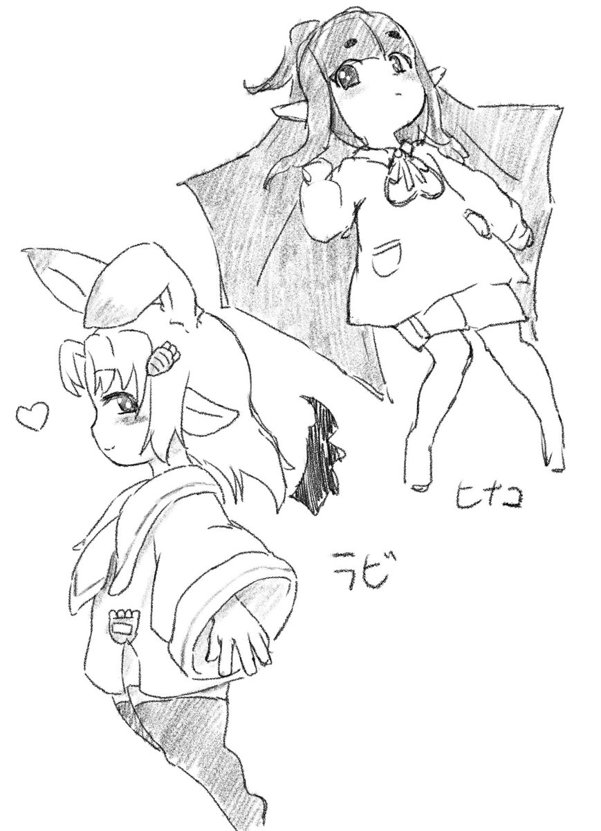 ごはん食べてた時になんとなく描いてたらくがき 