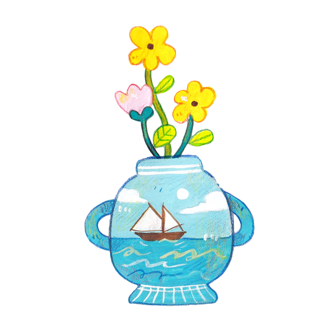 inestheunicorn_'s tweet photo. Hello friends!🐟I'm busy busy this week, but I just wanted to thank you all for the amazing support with my mini shop update over the last days🌻For now, have a pretty sea-themed vase⛵it's been such a challenge using so much blue these months! 🏖 #seacore #gouache #illustration https://t.co/JXEbmVC1MT
