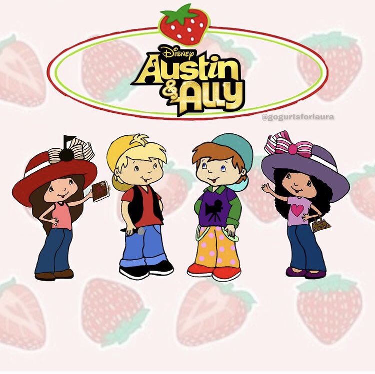 Strawberry shortcake version of the Austin & Ally characters 🍓#austinandally #strawberryshortcake