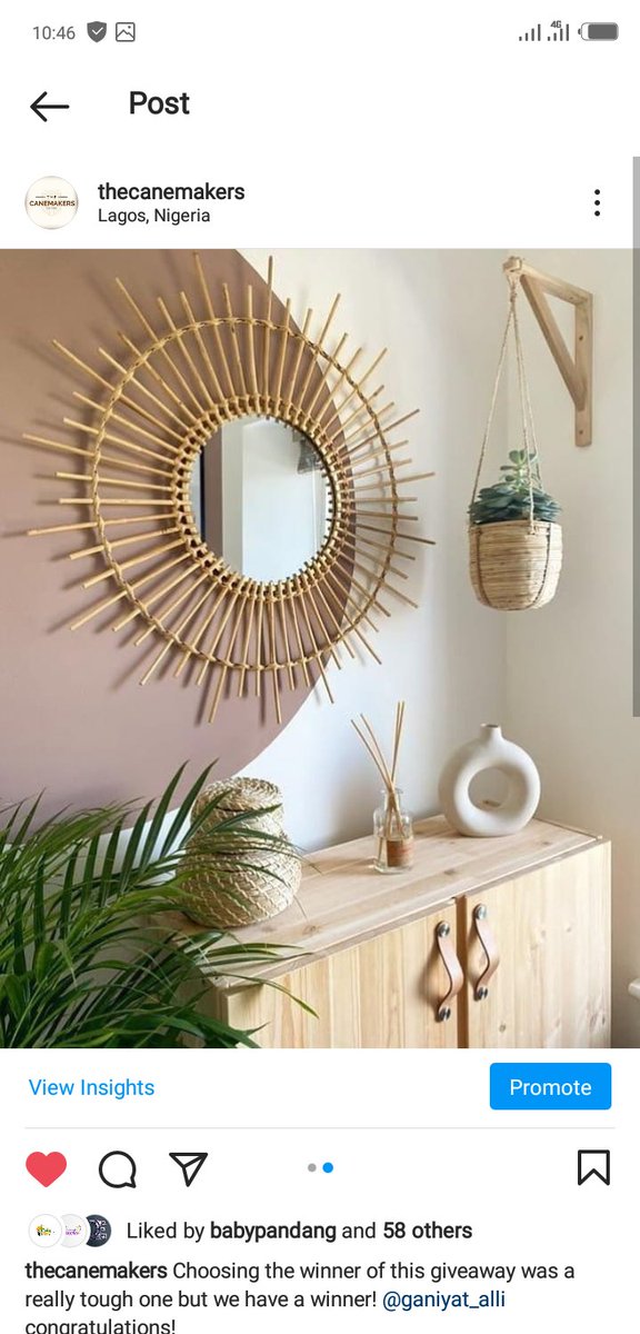 thecanemakers's tweet photo. These wicker mirrors would look so amazing in your homes .
Prices depends on the size ,if you are interested in one of these wicker mirrors send a DM today.
#TCMMadeit #wickermirrors #homedecor #interiordecor #BBNaija https://t.co/Sr92nV3oVa