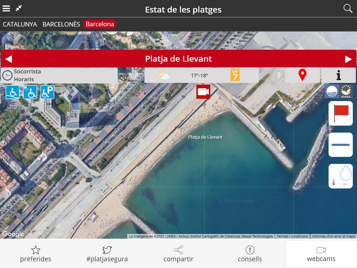 Bandera vermella 🚩 a la platja de Llevant de Barcelona per presència d'hidrocarburs

⛔ Prohibit el bany

#ProteccioCivil