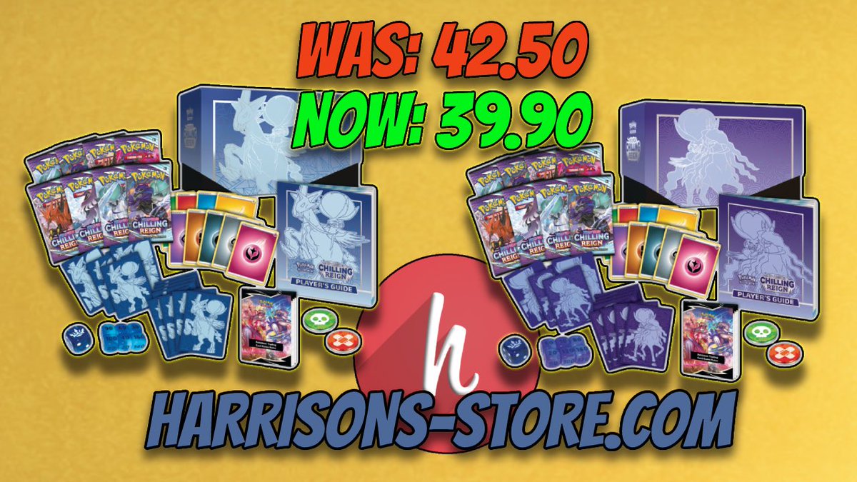 StoreHarrisons's tweet image. Brrrr! It’s getting chilly in here! ❄️
With our restock and lower price of Chilling Reign Elite Trainer Boxes!
Only £39.90 get right now at 
Harrisons-store.com 
#pokemon #pokemontcg #chillingregin #etb