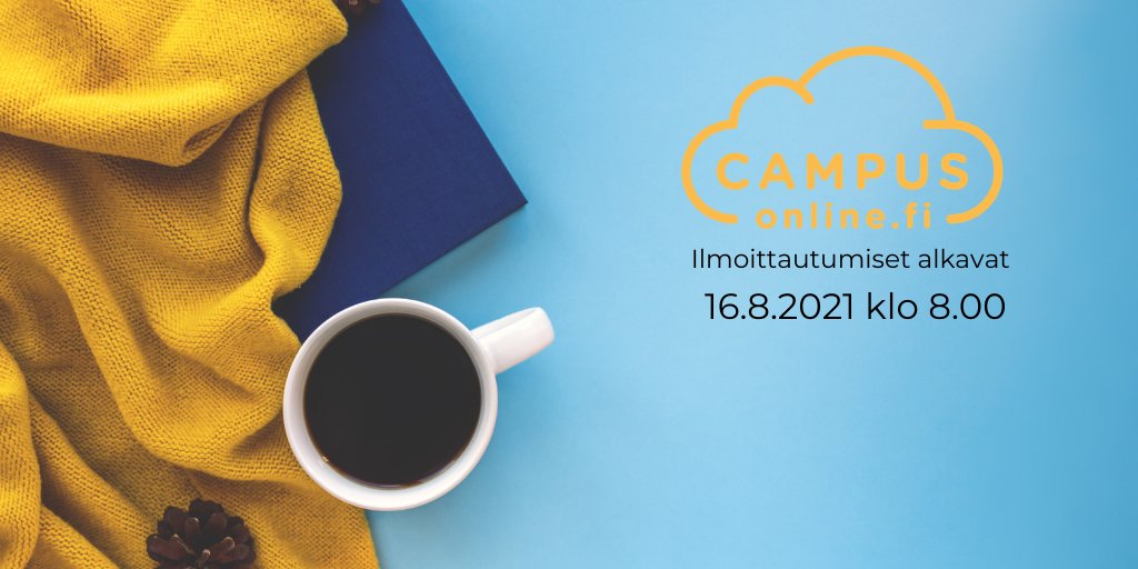 Syksyn opintotarjonta CampusOnlinessa on avattu, ilmoittautumiset alkavat 16.8.2021.