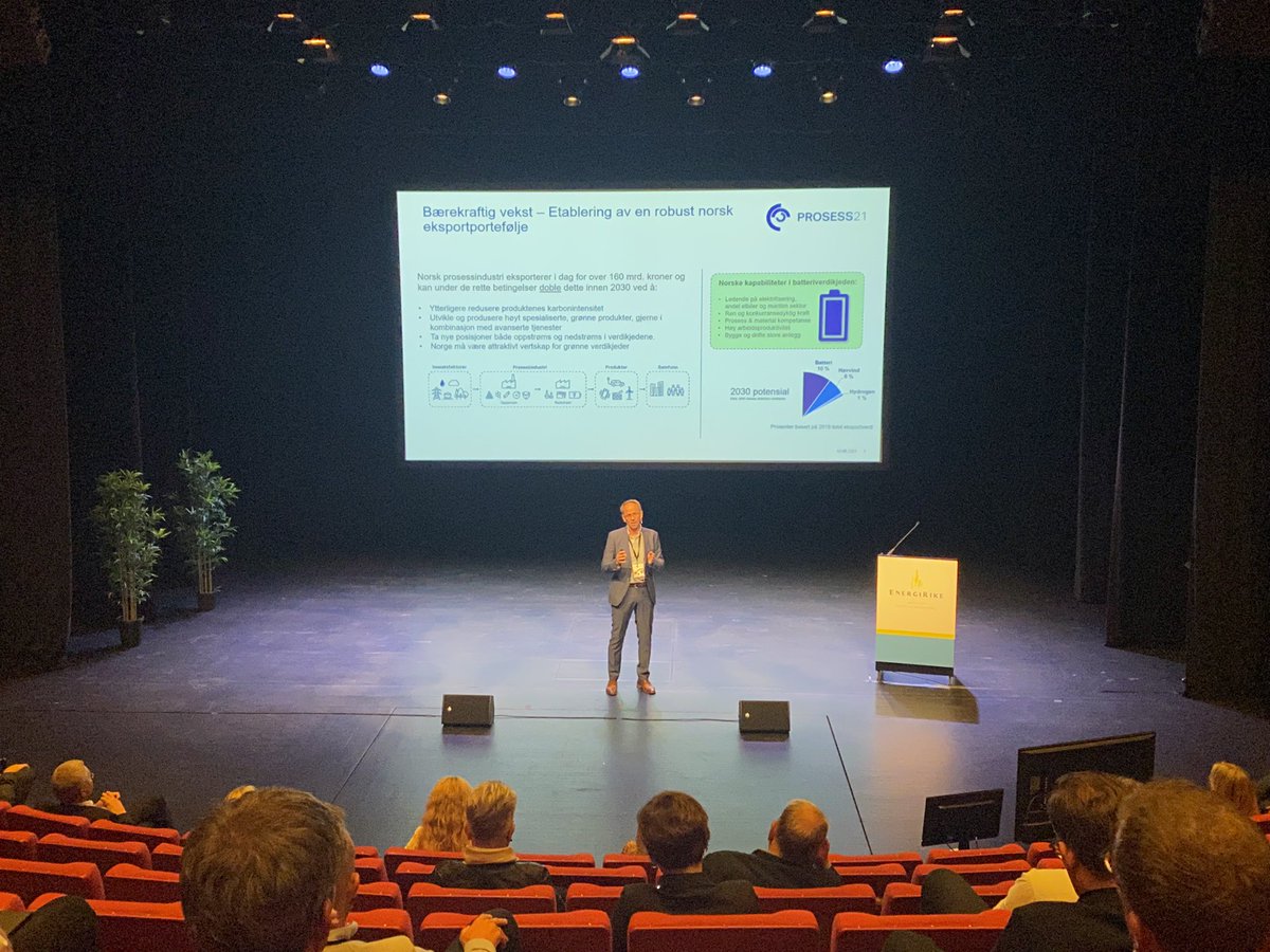 Klimaløsninger, utslippskutt og verdiskapning på #EnergiRike.   <a href="/LarsPMaltby/">Lars Petter Maltby</a> om #batterier: - Startskuddet har gått, det er nå vi må industrialisere. Vi kan bruke norske råvarer og skape mer verdi. Skape arbeidsplasser og bruke norsk kraft til å skape mer sofistikerte produkter.