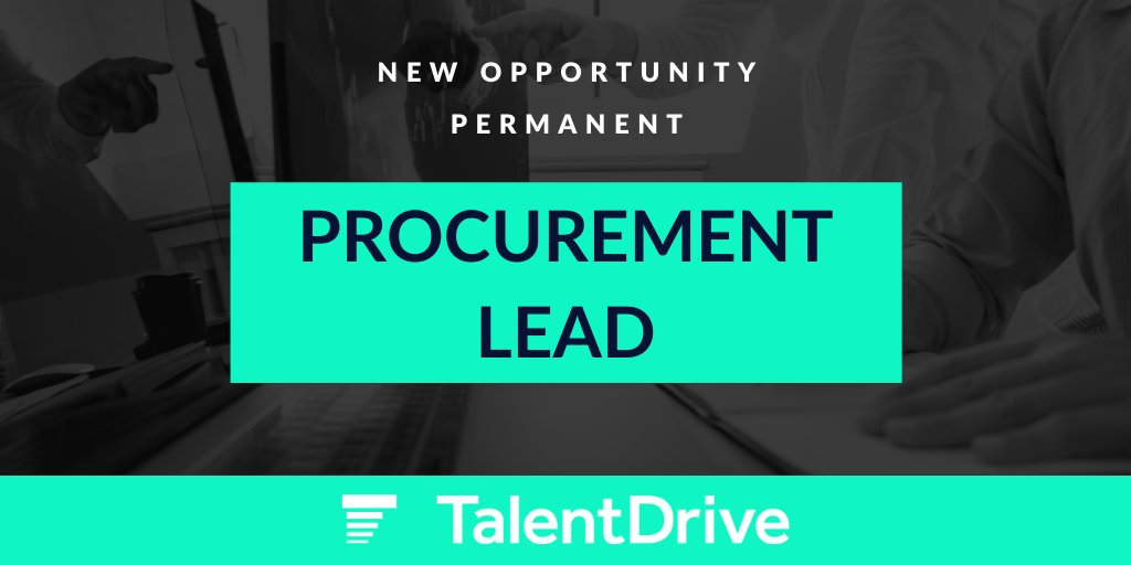 NEW ROLE: PROCUREMENT LEAD
A fantastic opportunity has arisen in a well-known FTSE 100 brand for a new #ProcurementLead across facilities management and site services 

For more information please apply to info@talentdrive.co.uk or click > bit.ly/3xzhwyX