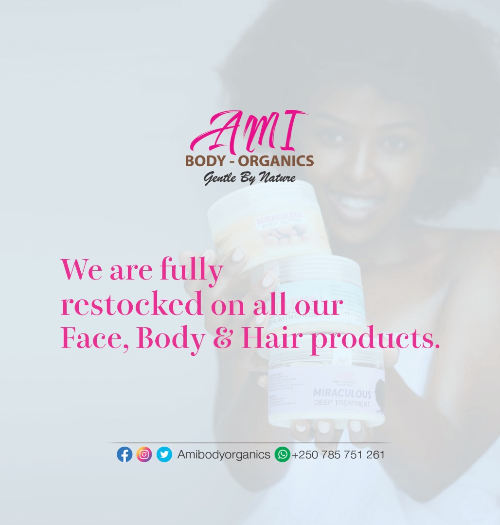 Restock alert.

All our Face ,Body and Hair products are now restocked.

Thank you for being so patient with us!!

#handmadewithlove
#naturalandorganic #skincare #haircare #nontoxic #madeinrwanda #madeinafrica