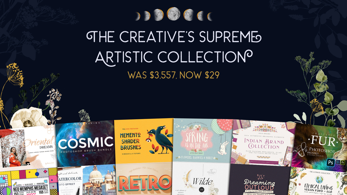 🌟大注目🌟NEWバンドル『The Creative’s Supreme Artistic Collection』新登場！今ならなんと99％OFF！破格の$29で今すぐゲットするぺにっ！
bit.ly/3yF9KVx
マーケットプレイス人気の素材を、フォントからイラスト、ブラシまで揃えたお得なクリエイティブバンドルお見逃しなく！！