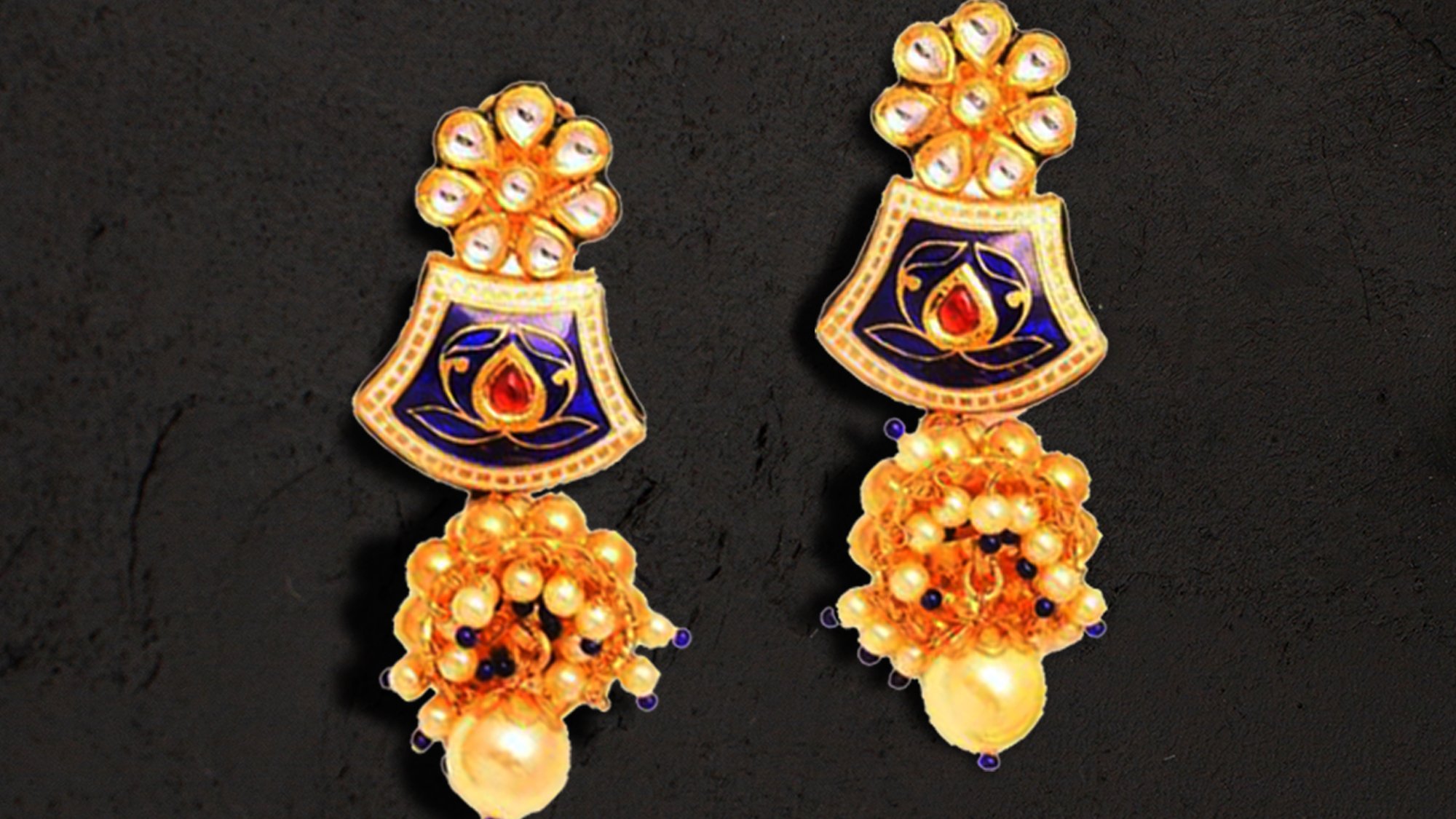 Buy Large Gold Jhumka Earrings-pearl Jadau Earrings-indian Kundan  Jewellery,22k Gold Plated Mughal Art Jewellery,kashmiri Jhumkas,royal  Jewelry Online in India - Etsy
