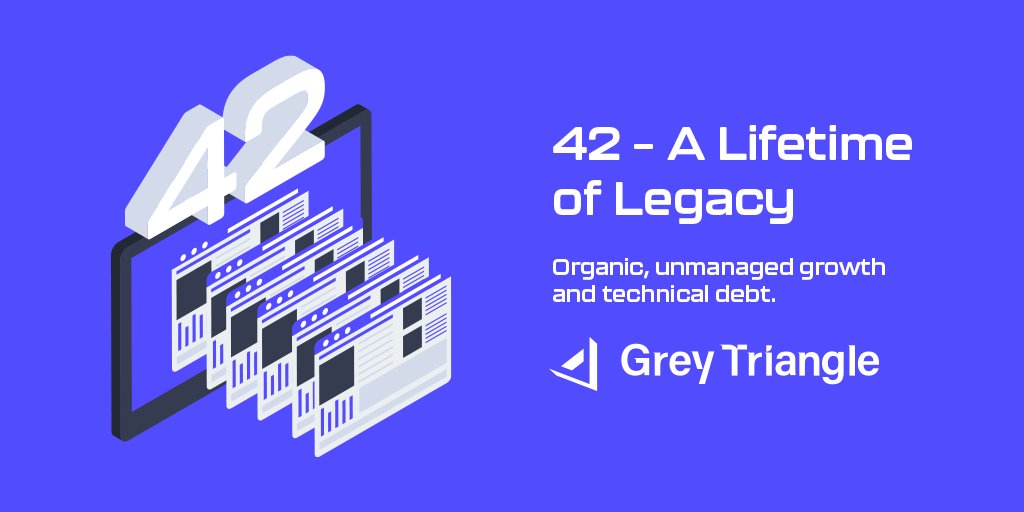greytriangleltd's tweet photo. ""𝟰𝟮, that’s how many versions of a single application were discovered to be in use..."

Read Grey Triangle's first-hand account of a real-life example of organic, unmanaged growth and technical debt.

https://t.co/zbFa8UTAj7

#technicaldebt #itproject #digitaltransformation https://t.co/Pu2qvyAtPS