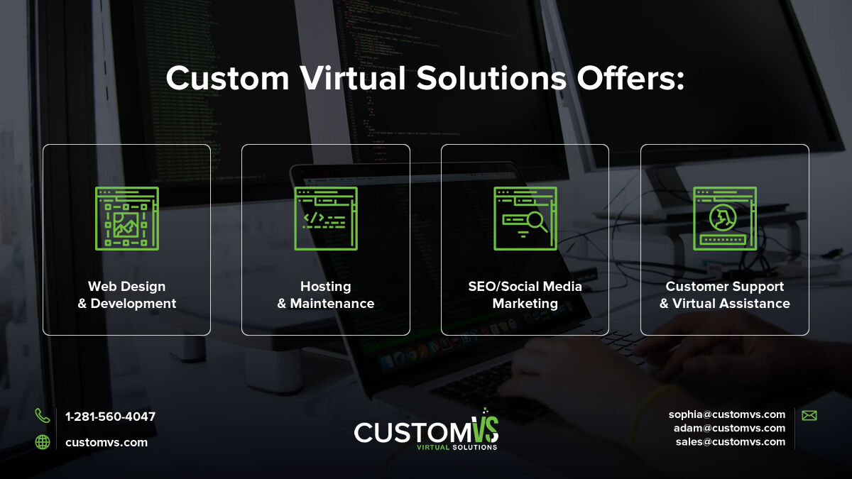 custom_virtual's tweet photo. Take a look at the list of services that we specialize in. If you want to know more, feel free to give us a call.
#webdesign #webdevelopment #seo #smm #webhosting #virtualassistant #google #customvs https://t.co/JPCcanc2bQ