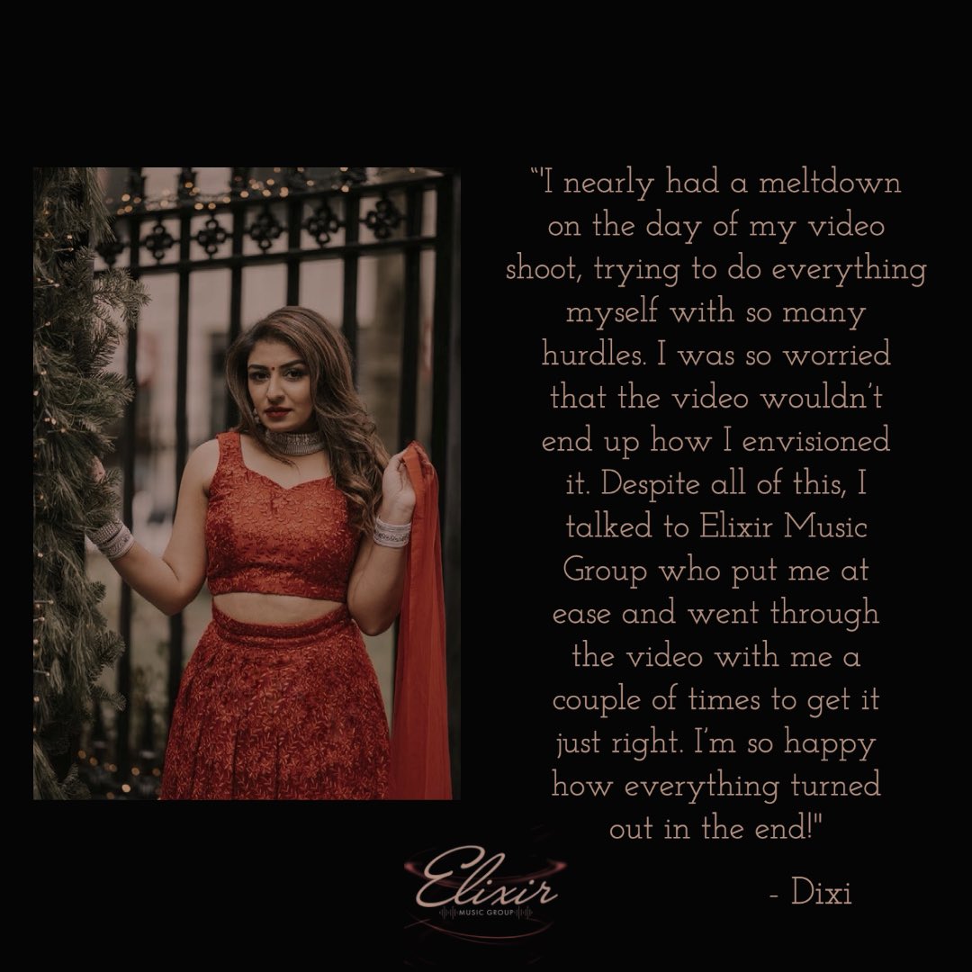 ElixirMusicGrp's tweet photo. The vision of an #artist is so important, and we are always at hand to assist in any way required. We are so glad that we got the chance to be involved in @Dixi_Music latest #musicrelease and that she has such a great testimonial👏🏽🎶

#elixirmusicgroup #musicbusiness https://t.co/Og7Dp07PZD
