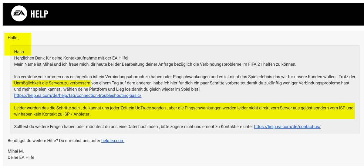 Komantsche's tweet photo. #Support von #EA für #Fifa21 ist unter aller Sau. @EAFussball @EASPORTSFIFA geben kein Support, Websites fehlerhaft, Emailsupport schwer erreichbar und dann nur Standardantworten. @all kauft kein Fifa22!!!!! damit das Elend endlich ein Ende hat.
#shameonyou #dontpayforfifashit https://t.co/xcgAu0teYJ