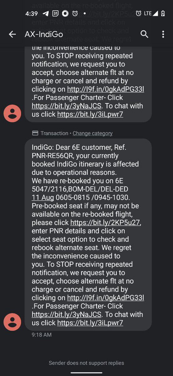manuabhat's tweet photo. @IndiGo6E cancelled my 8.45 pm (10th Aug) flight and asked me to board the next day  (11th Aug) 6 am flight, at 9 am in the morning (10th Aug). I am stranded at Mumbai airport. They won’t even provide hotel accommodation or lounge access. Please resolve ASAP. https://t.co/D5qXgRVywY
