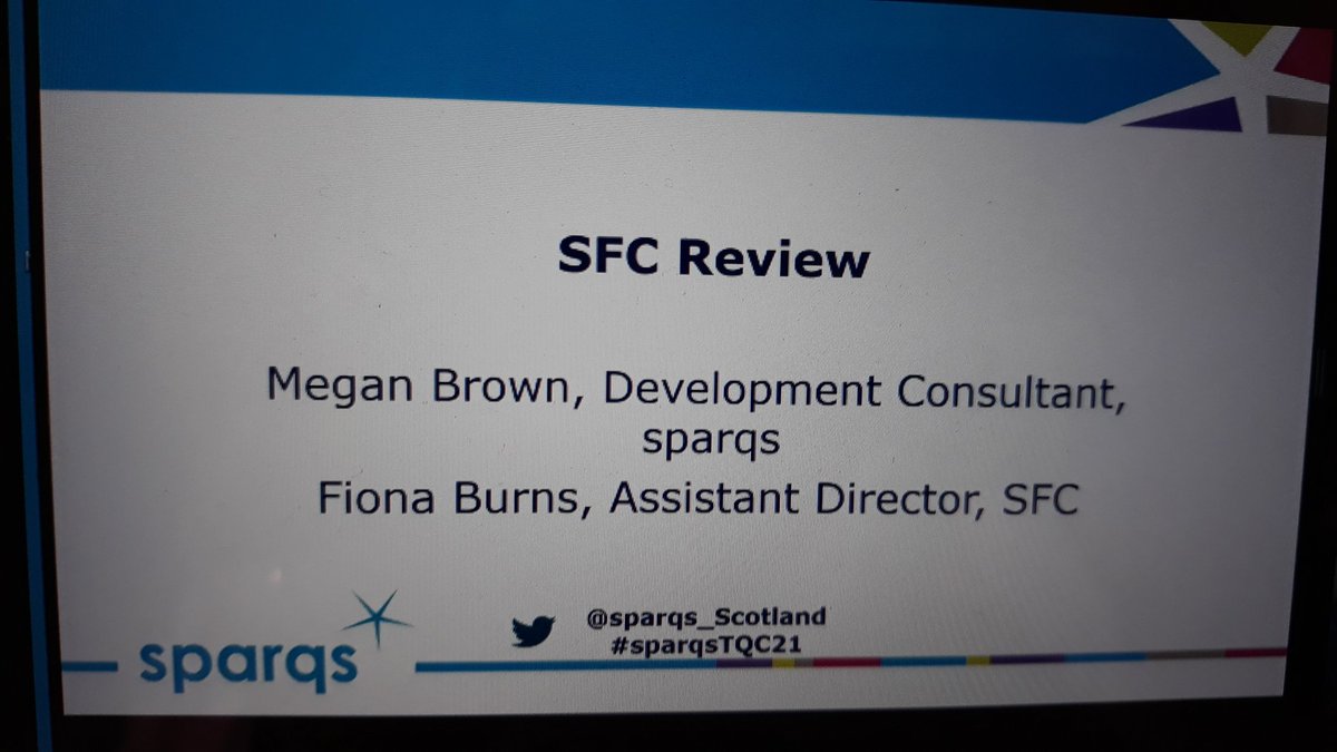 sparqs_scotland's tweet photo. Our first session after lunch is on #SFCReview- what it is, how it will shape the future of learning in Scotland, and what this means for students' associations' work. #sparqsTQC21 https://t.co/44yY1lIwhU
