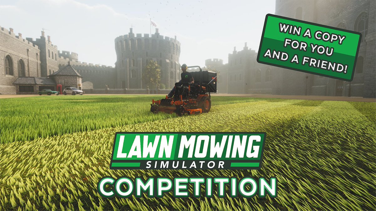 SkyhookGames's tweet photo. To celebrate Lawn Mowing Simulator’s launch on Xbox Series X|S and PC, we’re running a competition. WIN a copy for you and a friend! 

🎉🌱🎉🌱🎉🌱🎉

TO ENTER: Simply tag a mate you’d like to mow with.

Winners will be announced Friday 13th August. 

🎉🌱🎉🌱🎉🌱🎉 https://t.co/7zQElVc3x7