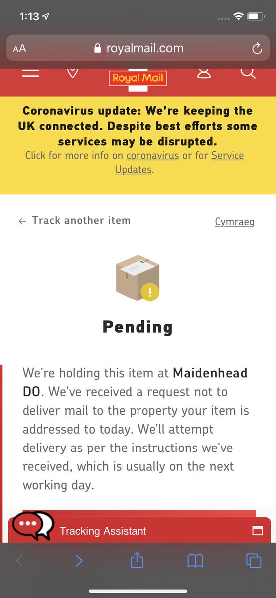 Jaramill0Laura's tweet photo. @RoyalMail If I wasn’t annoyed right now I’d be laughing as this is the more ridiculous reason I’ve had as to why a parcel couldn’t be delivered!
First I get a notification to say that you couldn’t access the address, 2 hours later I get this message. Really!? https://t.co/3AcmJ2rLzr