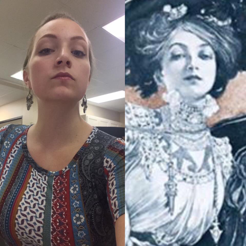 AsmrBelle's tweet photo. Someone told me I look like this old artwork By Alphonse Mucha …. Oh and this was created in the early 1900s #doppleganger https://t.co/bE95Kxcrc0
