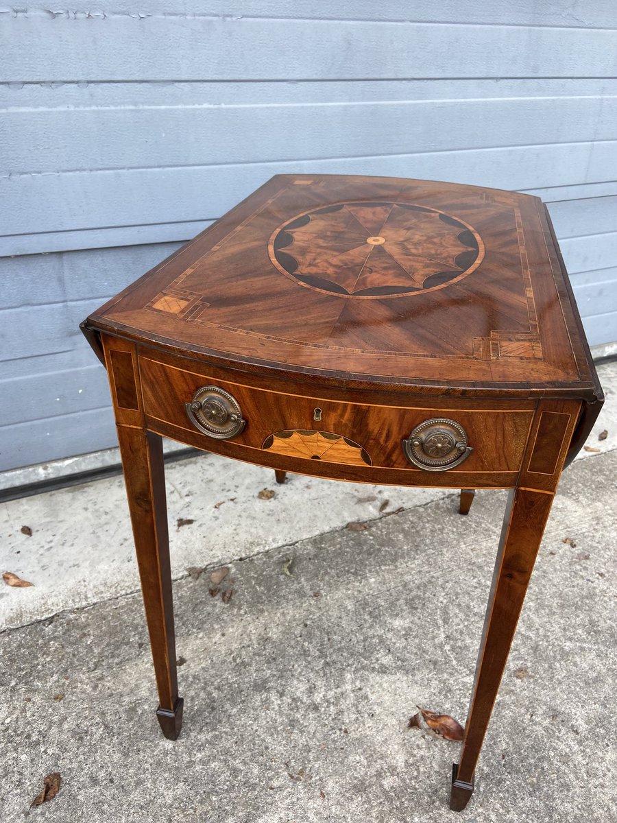 agpodmoreandson's tweet photo. We are very pleased with the restoration of this beautiful Pembroke table recently completed the top was very warped and we were able to remove the core timber and relay the decorative veneers onto a period correct replacement core β¦@agpodmoreandsonβ© #periodrestoration https://t.co/3lw1DpzA1Q