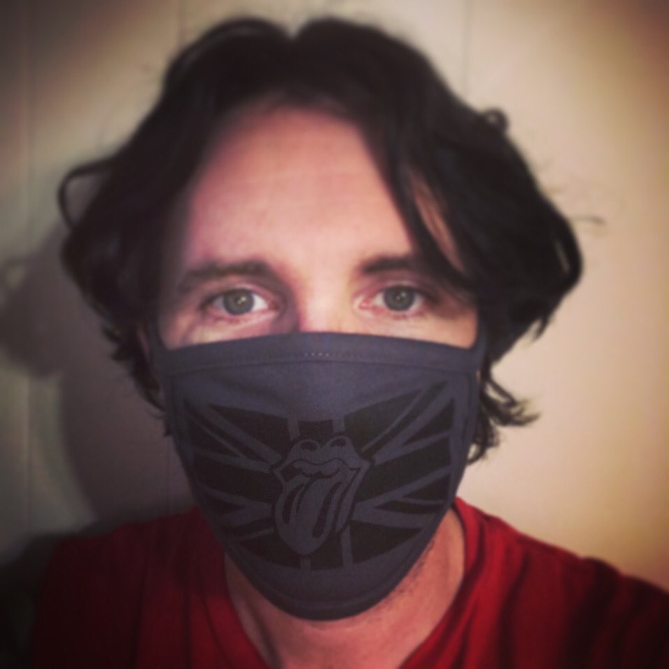 TheMainStExiles's tweet photo. Here’s our Mick rocking the Black on Black Union Jack face mask from the @RollingStones store. Stay safe out there, friends! #MickPicks #RollingStones #rollingstonestribute #themainstreetexiles https://t.co/tanbjzplpL