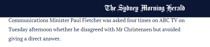 Hey <a href="/PaulFletcherMP/">Paul Fletcher</a> as a Bradfield voter am interested that from todays media below that you seem to implicitly supporting the Member for Manila and his COVID statements today. Not a good look while the situation in Sydney spirals out of control
#covidsydney #covidnsw #auspol